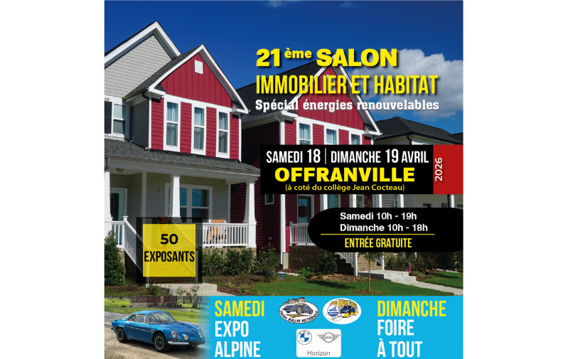 Salon De L'habitat Et De L'immobilier à Offranville (76550) les 18/04/2026 et 19/04/2026
