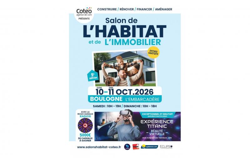 Salon De L'habitat Et De L'immobilier à Boulogne-sur-mer (62200) les 10/10/2026 et 11/10/2026