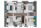 BDL _ Plan de maison à étage  R+1 - 4 chambres 2 salles de bains _ avec garage _ DH 111 - Etage