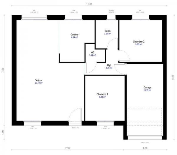 2 Chambres Modèle Habitat Concept 101