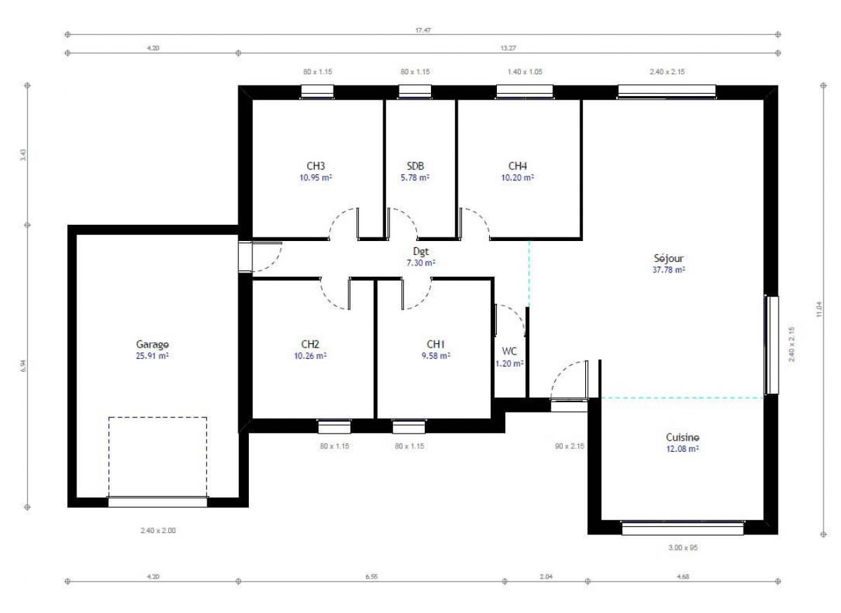Plan De Maison 4 Chambres Modèle