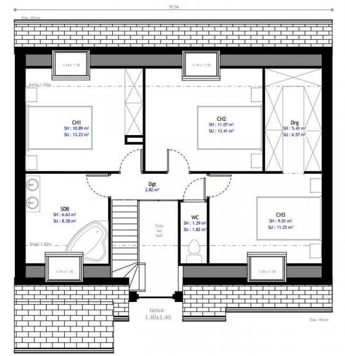 Plan De Maison 4 Chambres Mod le R sidences Picardes 114