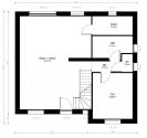 Plan maison contemporaine à étage 3 chambres n°05 - Rez de chaussée