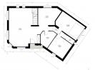 Plan maison contemporaine à étage en angle 137m² 4 chambres n°71 - rez-de-chaussée