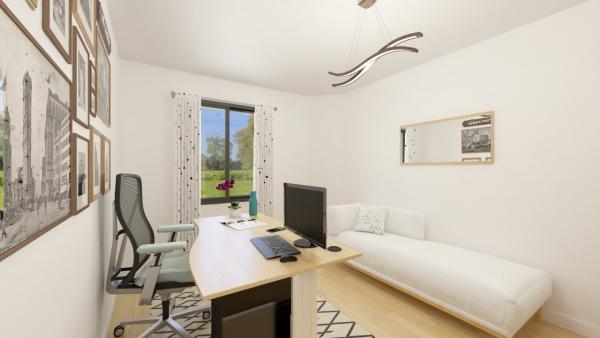 Maison bois à étage 4 chambres traditionnelle - chambre 1