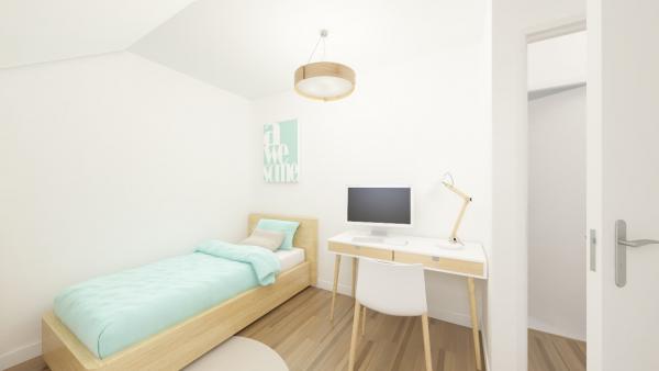 Maison bois à étage contemporaine - chambre