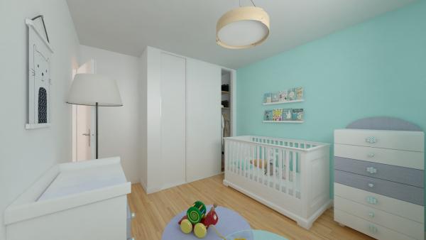 Maison bois cubique R+1 4 chambres contemporaine - chambre 1