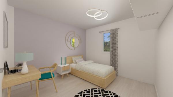 Maison bois plain-pied traditionnelle - chambre 2