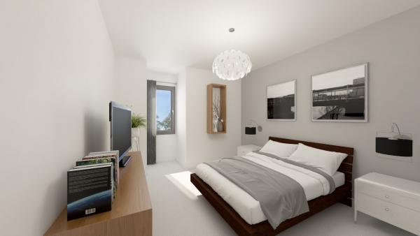 Maison ossature bois à étage contemporaine - chambre 2