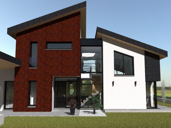 Maison à étage contemporaine d'Architecte - vue de face