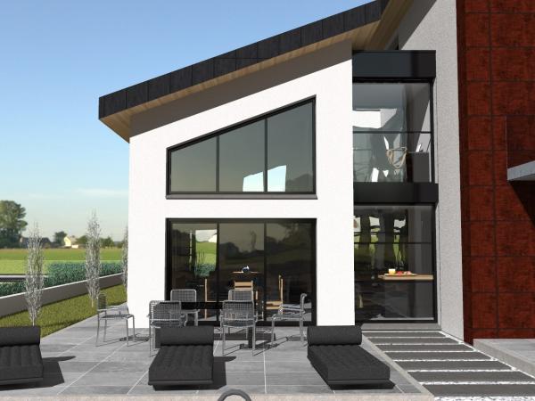 Maison à étage contemporaine d'Architecte - vue terrasse