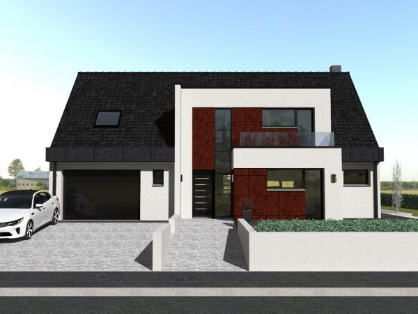 Maison d'Architecte à étage 5 chambres - vue de face
