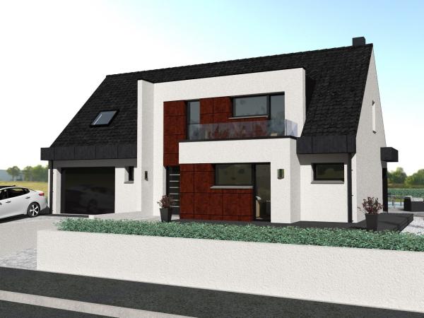 Maison d'Architecte à étage 5 chambres - vue de la route