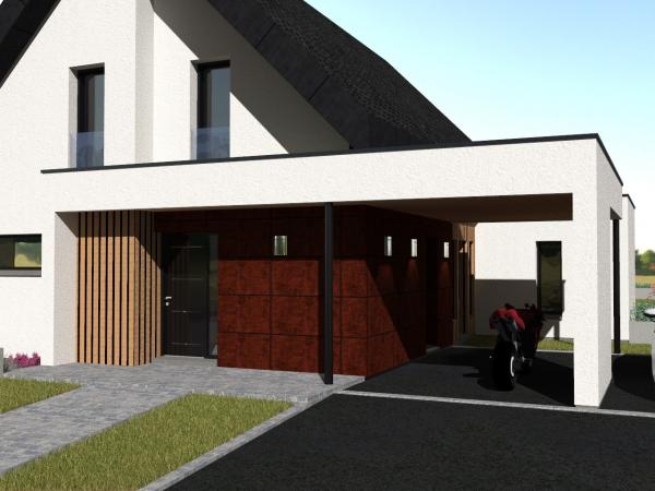Maison d'Architecte à étage contemporaine - carport