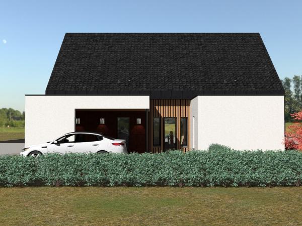 Maison d'Architecte à étage contemporaine - vue de côté