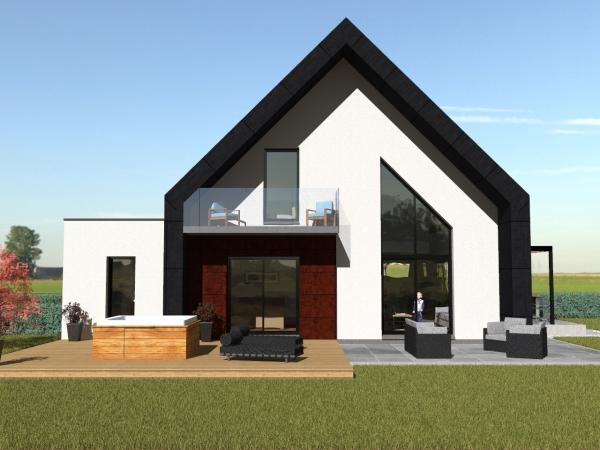 Maison d'Architecte à étage contemporaine - vue de dos