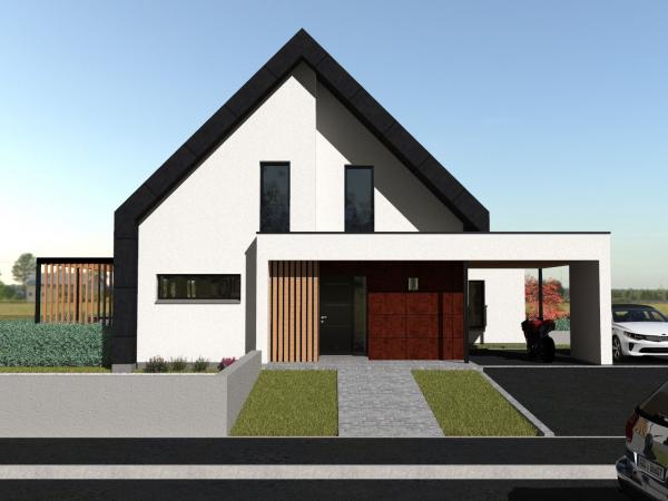 Maison d'Architecte à étage contemporaine - vue de face