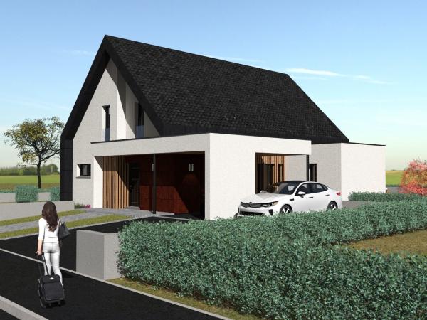 Maison d'Architecte à étage contemporaine - vue depuis la rue