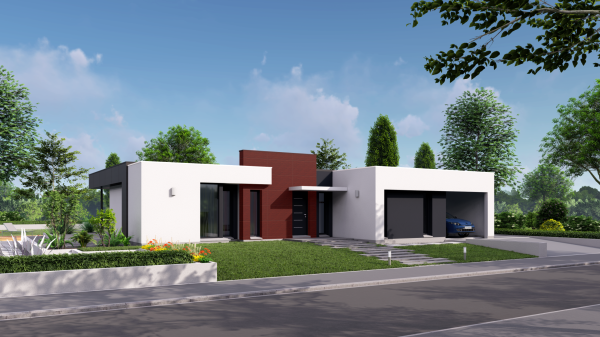 Maison d'Architecte de plain-pied - façade avant