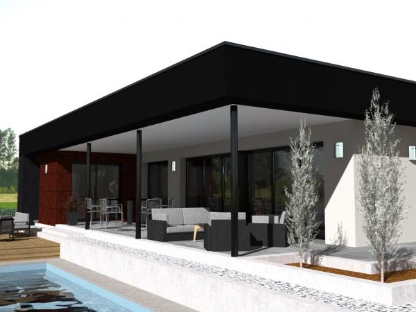 Maison d'Architecte de plain-pied - vue terrasse