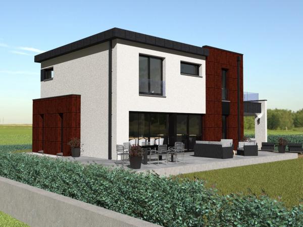 Maison d'Architecte R+1 4 chambres - vue depuis le jardin