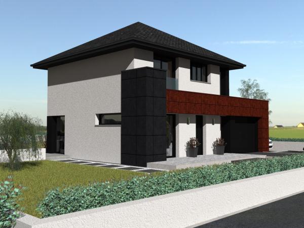 Maison R+1 à étage d'Architecte - vue depuis la rue