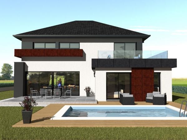 Modèle maison R+1 d'Architecte - jardin