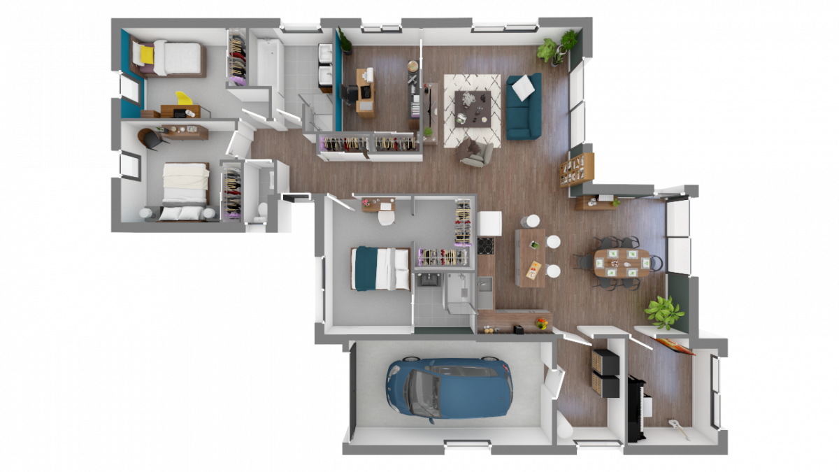 Plan De Maison 3 Chambres Modèle Dh 136