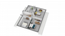 Vue intérieure 3D-  plan de Maison Contemporaine combles aménagés _ dh 153_ Etage