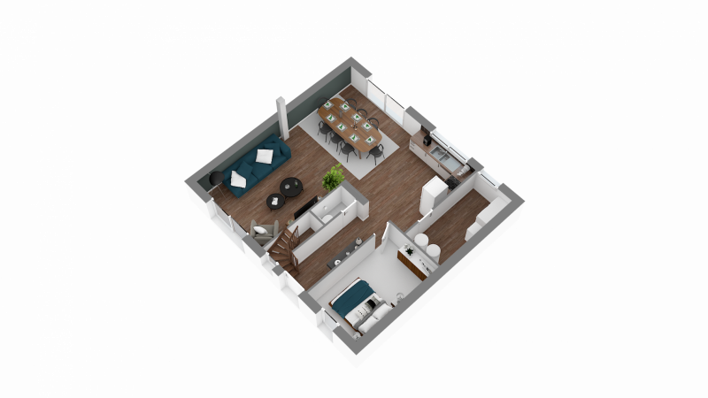 BDL - Plan de maison à étage R+1 - 5 chambres - PC 122 _ Rez de chaussée