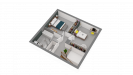 BDL - Plan de maison contemporaine à étage R+1 - 3 chambres - 2 salles de bains - avec garage - PC 143 _ Etage