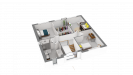 BDL - Plan de maison contemporaine à étage R+1 _ 3 chambres bureau 2 salles de bains _ PC 148 _ Etage