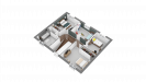 Plan 3D maison R+1 style traditionnel 123m² 5 chambres n°124 - Etage