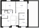 Plan maison R+1 cubique sur-mesure 3 chambres - étage