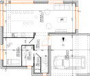 Plan maison R+1 cubique sur-mesure 3 chambres - rez-de-chaussée