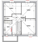 Plan maison R+1 cubique sur-mesure 4 chambres - étage