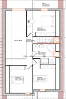 Plan maison à étage 4 chambres et carport - étage