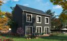 Version enduit gris Facade arriere vue jardin maison individuelle a etage R+1 - FAMILY HOME 126- Groupe BDL