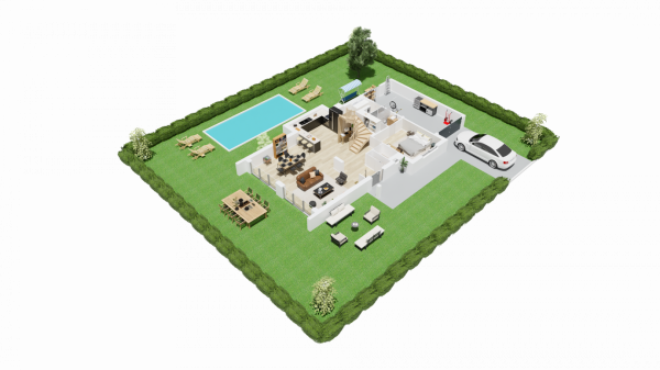 Vue interieure 3 rez de chaussee maison individuelle sur mesure haut de gamme a etage ART HOME 8 Groupe BDL