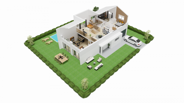 Vue interieure 3D etage maison individuelle sur mesure haut de gamme a etage ART HOME 8 Groupe BDL