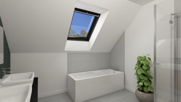 Vue interieure salle de bains maison individuelle a etage FAMILY HOME 153 Groupe BDL