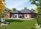 Facade arriere version brique maison individuelle de plain pied FAMILY HOME 136 Groupe BDL