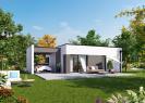 Facade arriere vue jardin maison individuelle de plain pied - FAMILY HOME 130 Groupe BDL