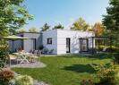 Facade arriere vue jardin maison individuelle de plain pied - FAMILY HOME 133 Groupe BDL