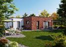 Facade arriere vue jardin version brique maison individuelle de plain pied - FAMILY HOME 133 Groupe BDL