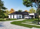 Facade avant maison individuelle de plain pied FAMILY HOME 136 Groupe BDL