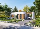 Facade avant version bois maison individuelle de plain pied - FAMILY HOME 130 Groupe BDL