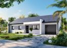 Facade avant vue jardin maison individuelle de plain pied FAMILY HOME 132 Groupe BDL