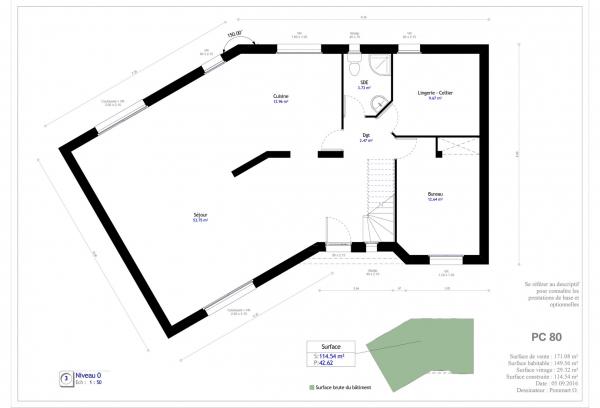 Plan rez de chaussee maison individuelle a etage FH 80 Groupe BDL