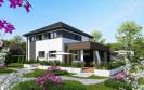 Version brique - Facade arriere vue jardin   maison individuelle a etage R+1 - FAMILY HOME 148 - Groupe BDL